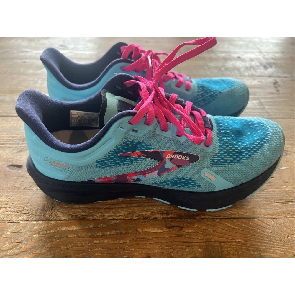 Brooks Shoes Women 7 Empower Her Launch 9 Running Blue/Eclipse/Pink Athleisure - Picture 3 of 12